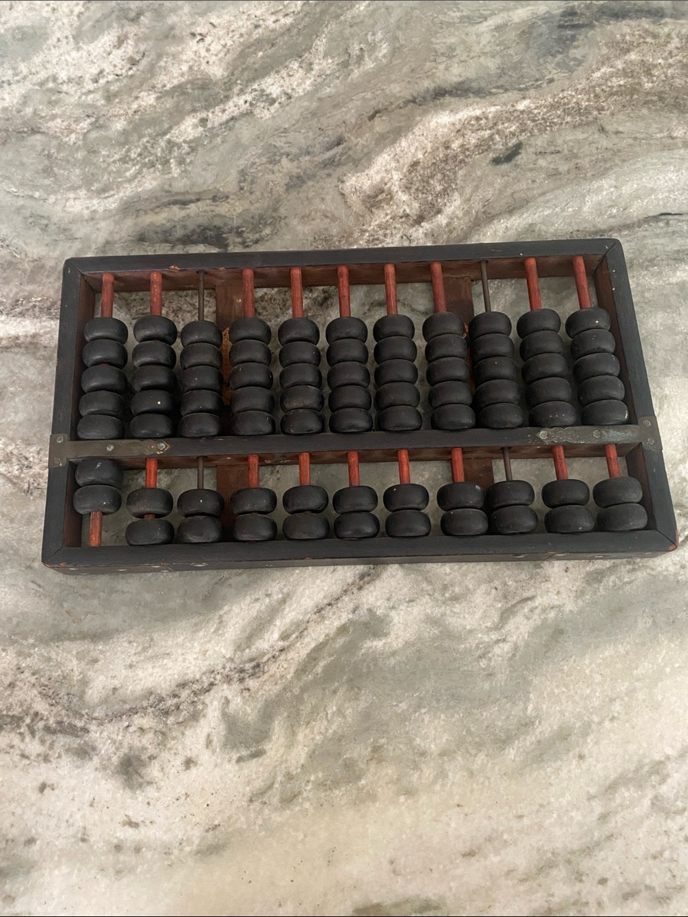 Vintage Wood Abacus 11 rows Chinese Brass Wood VINTAGE